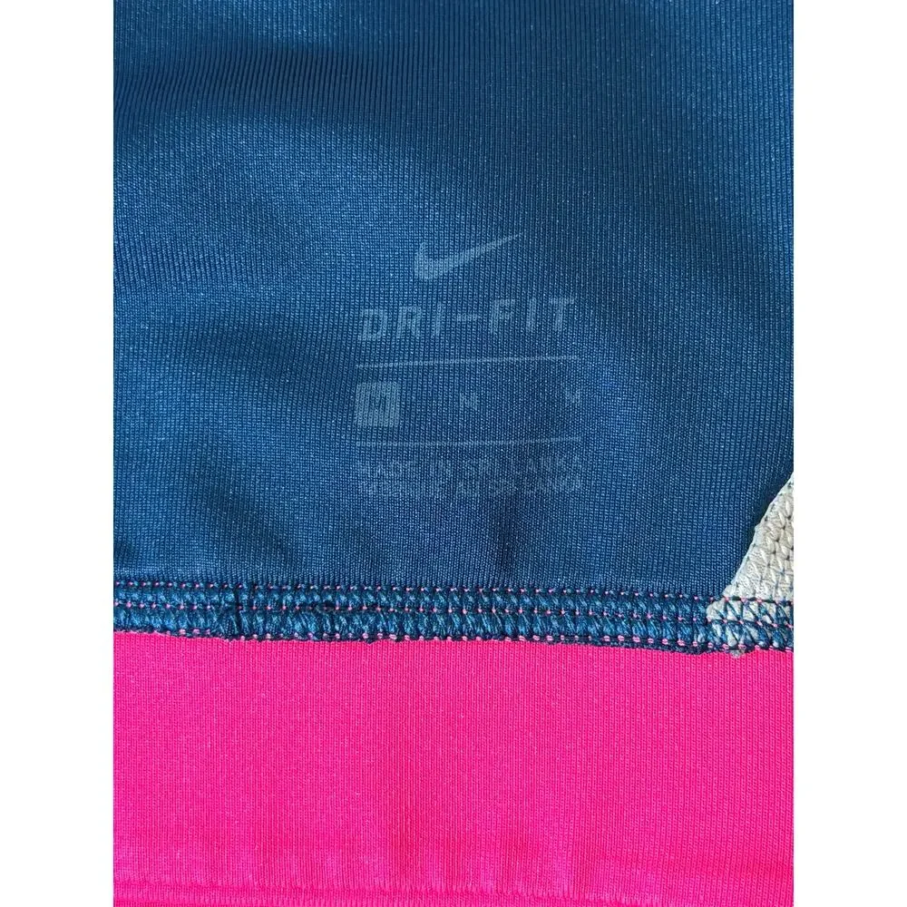 Nike Women’s Medium Dri-FIT Colorblock Sports Bra Blue Pink White Swoosh